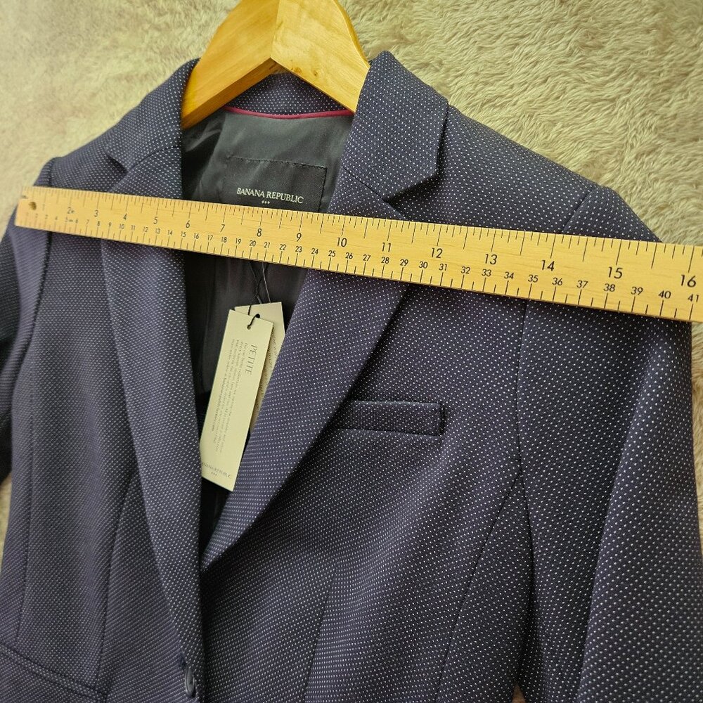 NWT Banana Republic Petite Blazer Jacket Tailored Coat Navy Blue Size 00P - Picture 5 of 6